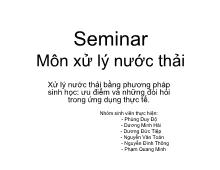 Tiểu luận Môn xử lý nước thải