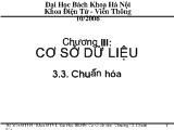 Bài giảng Cơ sở dữ liệu chương 3: Chuẩn hóa
