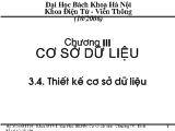 Bài giảng Cơ sở dữ liệu: Thiết kế cơ sở dữ liệu