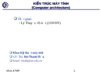 Bài giảng Kiến thức cơ bản về kiến trúc một máy tính