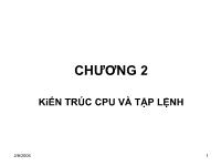 Bài giảng Kiến trúc cpu và tập lệnh