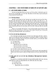 Giáo trình cơ sở dữ liệu: Các khái niệm cơ bản về cơ sở dữ liệu