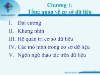 Giáo trình cơ sở dữ liệu chương 1: Tổng quan về cơ sở dữ liệu