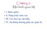 Giáo trình cơ sở dữ liệu chương 2: Mô hình quan hệ
