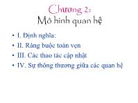 Giáo trình cơ sở dữ liệu chương 2: Mô hình quan hệ