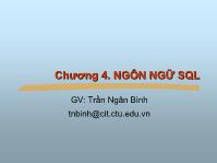 Giáo trình cơ sở dữ liệu chương 4: Ngôn ngữ SQL