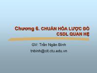 Giáo trình cơ sở dữ liệu chương 6: Chuẩn hóa lược đồ cơ sở dữ liệu quan hệ