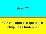 Bài giảng Các chế định liên quan đến chấp hành hình phạt