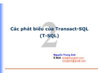 Bài giảng Các phát biểu của Transact-SQL