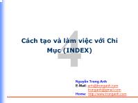 Bài giảng Cách tạo và làm việc với chỉ mục (Index)