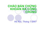 Bài giảng Chào bán chứng khoán ra công chúng