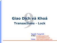 Bài giảng Giao dịch và khóa