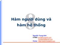 Bài giảng Hàm người dùng và hàm hệ thống