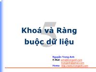 Bài giảng Khóa và ràng buộc dữ liệu