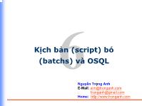 Bài giảng Kịch bản bó và OSQL