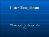 Bài giảng Luật chứng khoán: Cơ cấu của luật