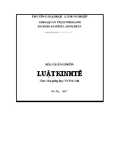 Bài giảng Luật kinh tế - Võ Mai Anh