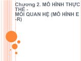 Bài giảng Mô hình thực thể, mối quan hệ (mô hình E-R)