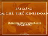 Bài giảng môn Chủ thể kinh doanh