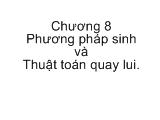 Bài giảng Phương pháp sinh và thuật toán quay lui