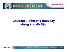 Bài giảng Phương thức xây dựng kho dữ liệu