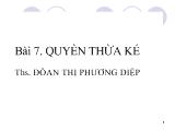 Bài giảng Quyền thừa kế