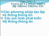 Bài giảng Tạo lập và phát triển hệ thống thông tin
