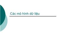 Bài giảng Tổng quan các mô hình dữ liệu