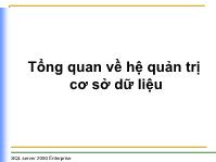 Bài giảng Tổng quan về hệ quản trị cơ sở dữ liệu