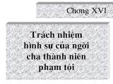 Bài giảng Trách nhiệm hình sự của người cha thành niên phạm tội