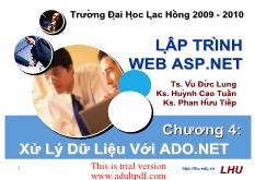 Bài giảng Xử lý dữ liệu với ADO.NET