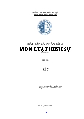 Bài tập môn luật hình sự - Nguyễn Lâm Sơn