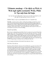 Các dịch vụ Web và Web ngữ nghĩa (semantic Web) phần 4: