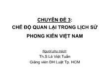 Chuyên đề Chế độ quan lại trong lịch sử phong kiến Việt Nam