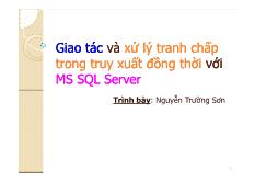Giao tác và xử lý tranh chấp trong truy xuất đồng thời với MS SQL Server