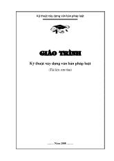Giáo trình Kỹ thuật xây dựng văn bản pháp luật chương 1: Những vấn đề chung về kỹ thuật xây dựng văn bản pháp luật