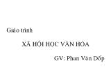 Giáo trình Xã hội học văn hóa - Phan Văn Dốp