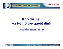 Kho dữ liệu và hệ hỗ trợ quyết định - Nguyễn Thanh Bình