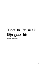 Tài liệu Thiết kế cơ sở dữ liệu quan hệ