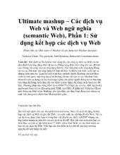 Ultimate mashup: Các dịch vụ Web và Web ngữ nghĩa phần 1: Sử dụng kết hợp các dịch vụ Web