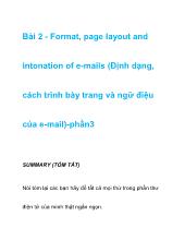 Định dạng, cách trình bày trang và ngữ điệu của e-mail-Format, page layout and intonation of e-Mails