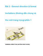 General direction & formal invitations (Hướng dẫn chung và thư mời trang trọng)-Phần 1