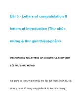Letters of congratulation & letters of introduction (Thư chúc mừng & thư giới thiệu)