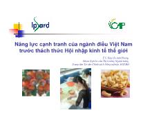 Năng lực cạnh tranh của ngành điều Việt Nam trước thách thức Hội nhập kinh tế thế giới