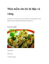Bài viết Món mềm cho bé từ đậu và vừng