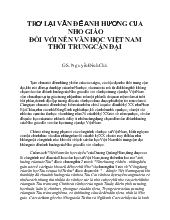 Đề tài Ảnh hưởng của nho giáo đối với nền văn học Việt Nam thời trung cận đại - GS Nguyễn Đình Chú