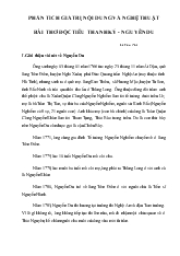 Đề tài Phân tích giá trị nội dung và nghệ thuật - Bài thơ độc tiểu thanh ký - Nguyễn Du