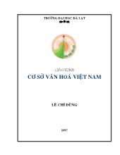 Giáo trình- Cơ sở văn hóa Việt Nam