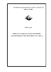 Tiểu luận Phong tục tập quán của dân tộc h’mông tại thị trấn mộc châu-Huyện mộc câu - Sơn La