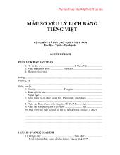 Mẫu sơ yếu lý lịch bằng tiếng Việt